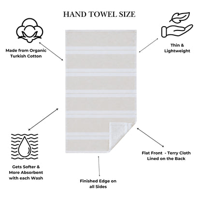 Bath Set Towel Bundle - Set of 2 Haven Bath Towels + 2 Hand Towels - Beige