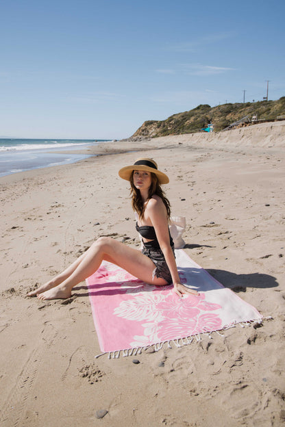 Hibiscus Organic Turkish Towel in Pink