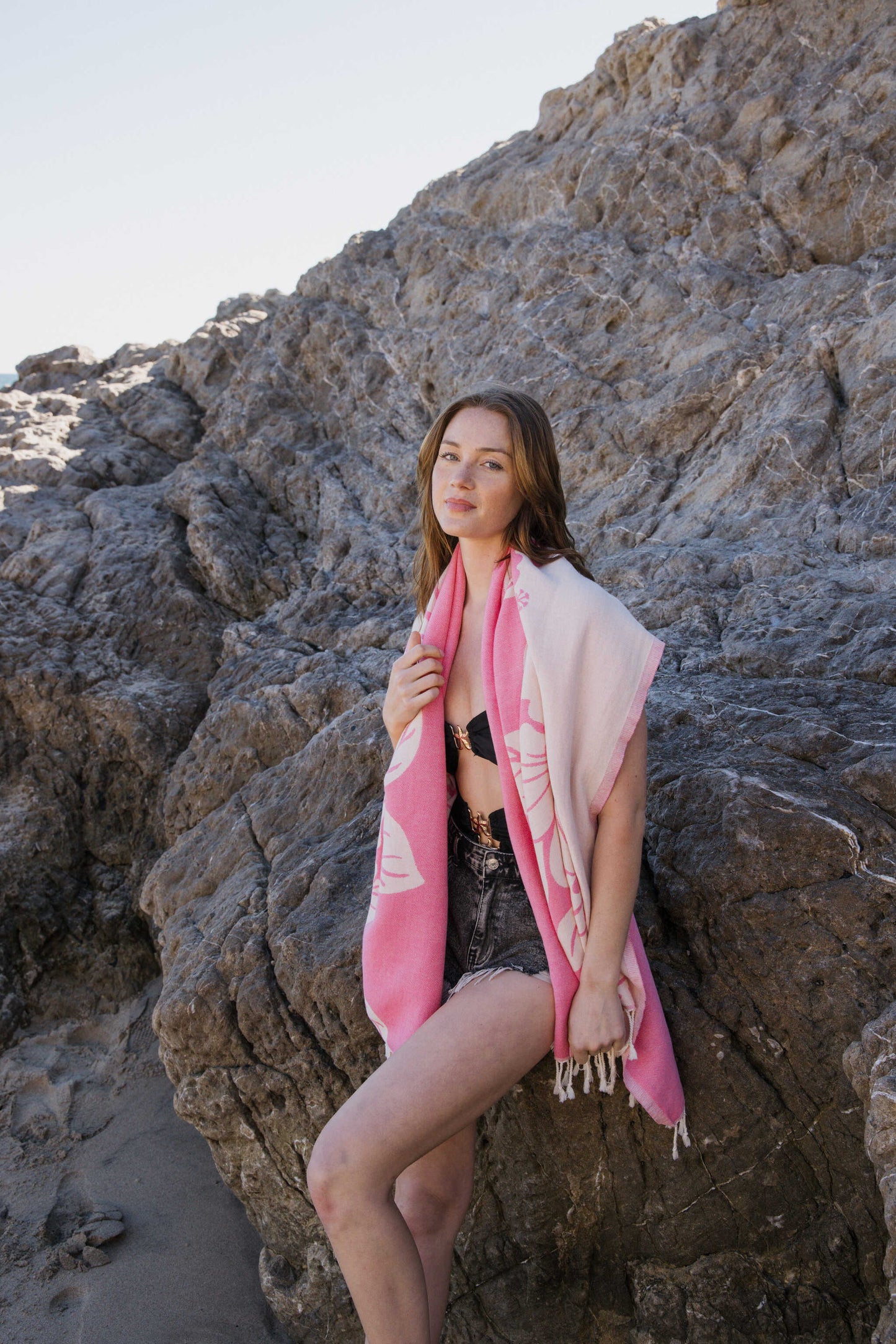 Hibiscus Organic Turkish Towel in Pink