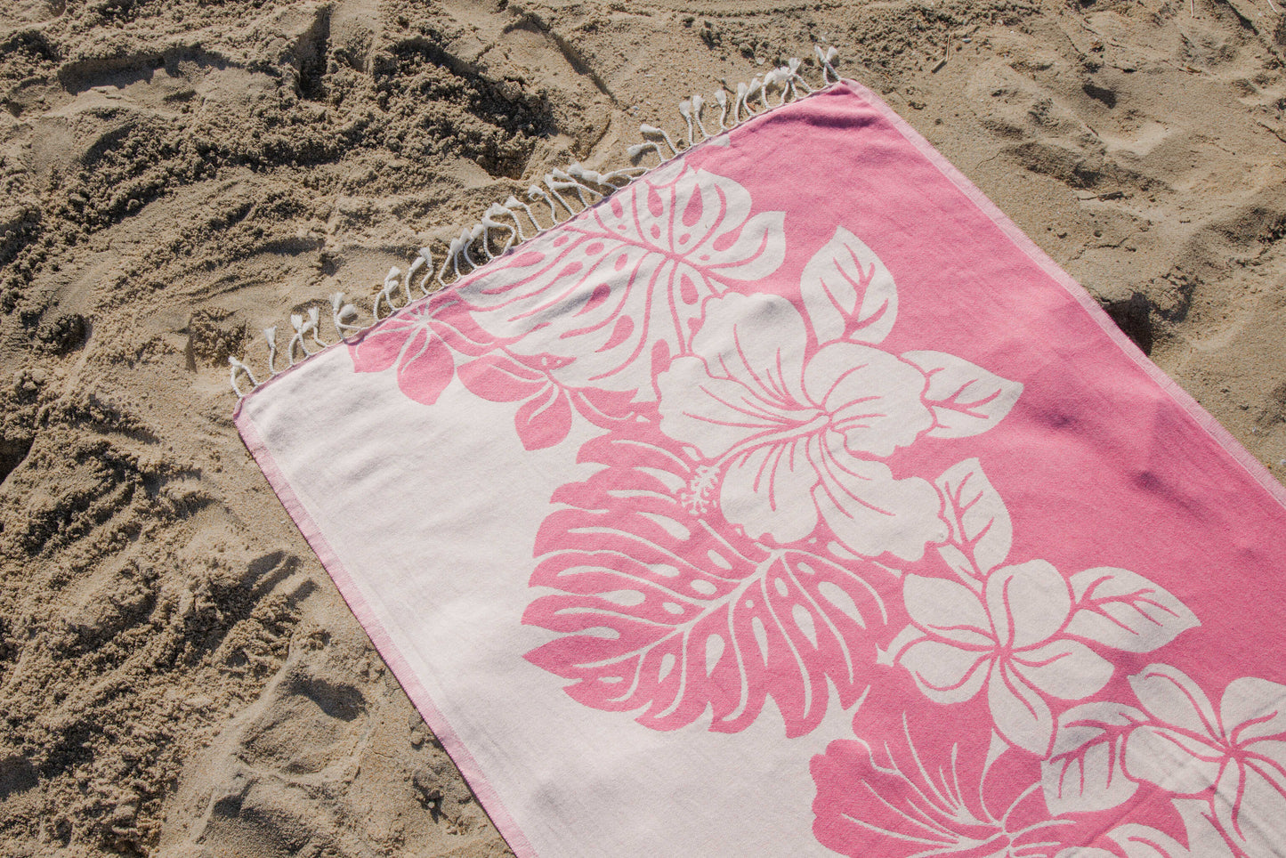 Hibiscus Organic Turkish Towel in Pink