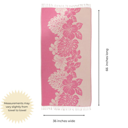 Hibiscus Organic Turkish Towel in Pink