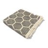 Hive Cotton Throw Blanket in Black and Cream
