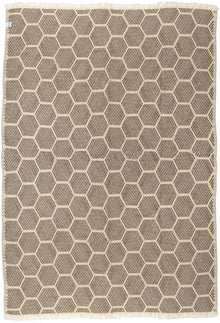  Hive Cotton Throw Blanket in Brown and Cream