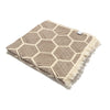Hive Cotton Throw Blanket in Brown and Cream