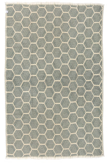  Hive Cotton Throw Blanket in Navy and Cream