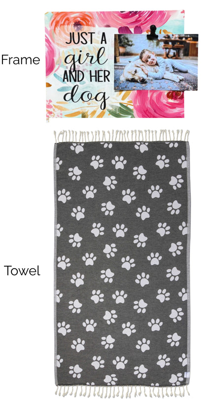 Just A Girl And Her Dog - Paw Print and Frame Bundle (Frame with Clip) - InfuseZen x Butter Lu Collab