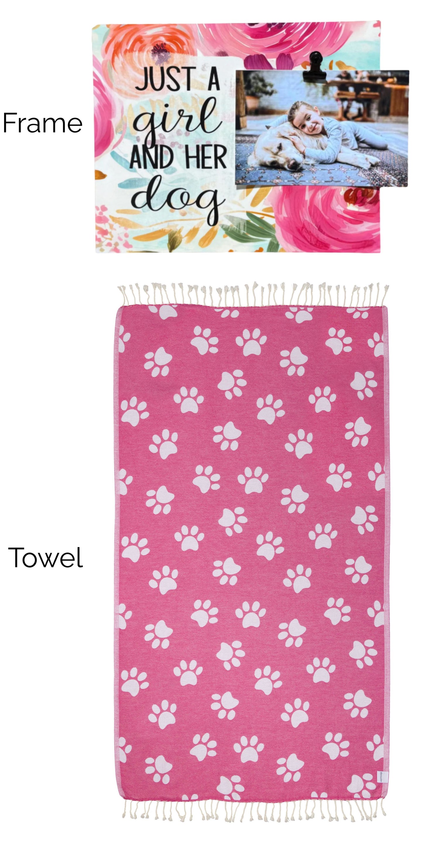 Just A Girl And Her Dog - Paw Print and Frame Bundle (Frame with Clip) - InfuseZen x Butter Lu Collab