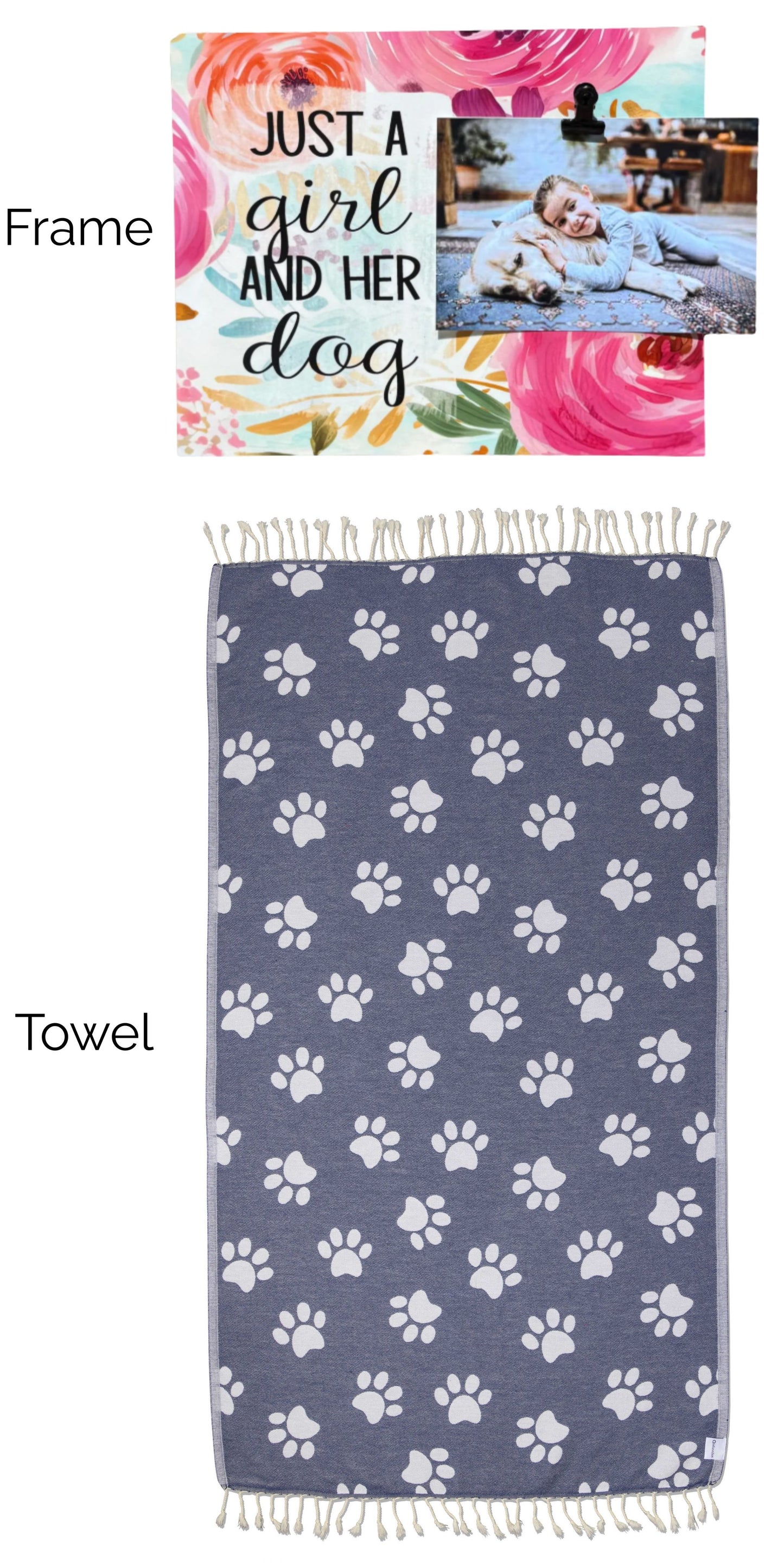 Just A Girl And Her Dog - Paw Print and Frame Bundle (Frame with Clip) - InfuseZen x Butter Lu Collab