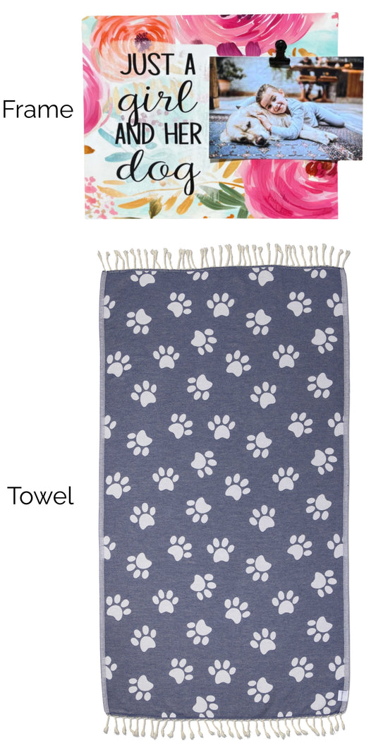 Just A Girl And Her Dog - Paw Print and Frame Bundle (Frame with Clip) - InfuseZen x Butter Lu Collab