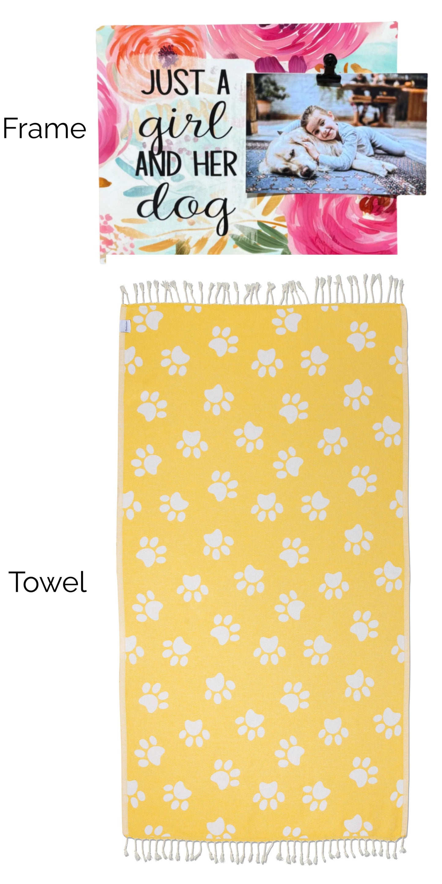 Just A Girl And Her Dog - Paw Print and Frame Bundle (Frame with Clip) - InfuseZen x Butter Lu Collab