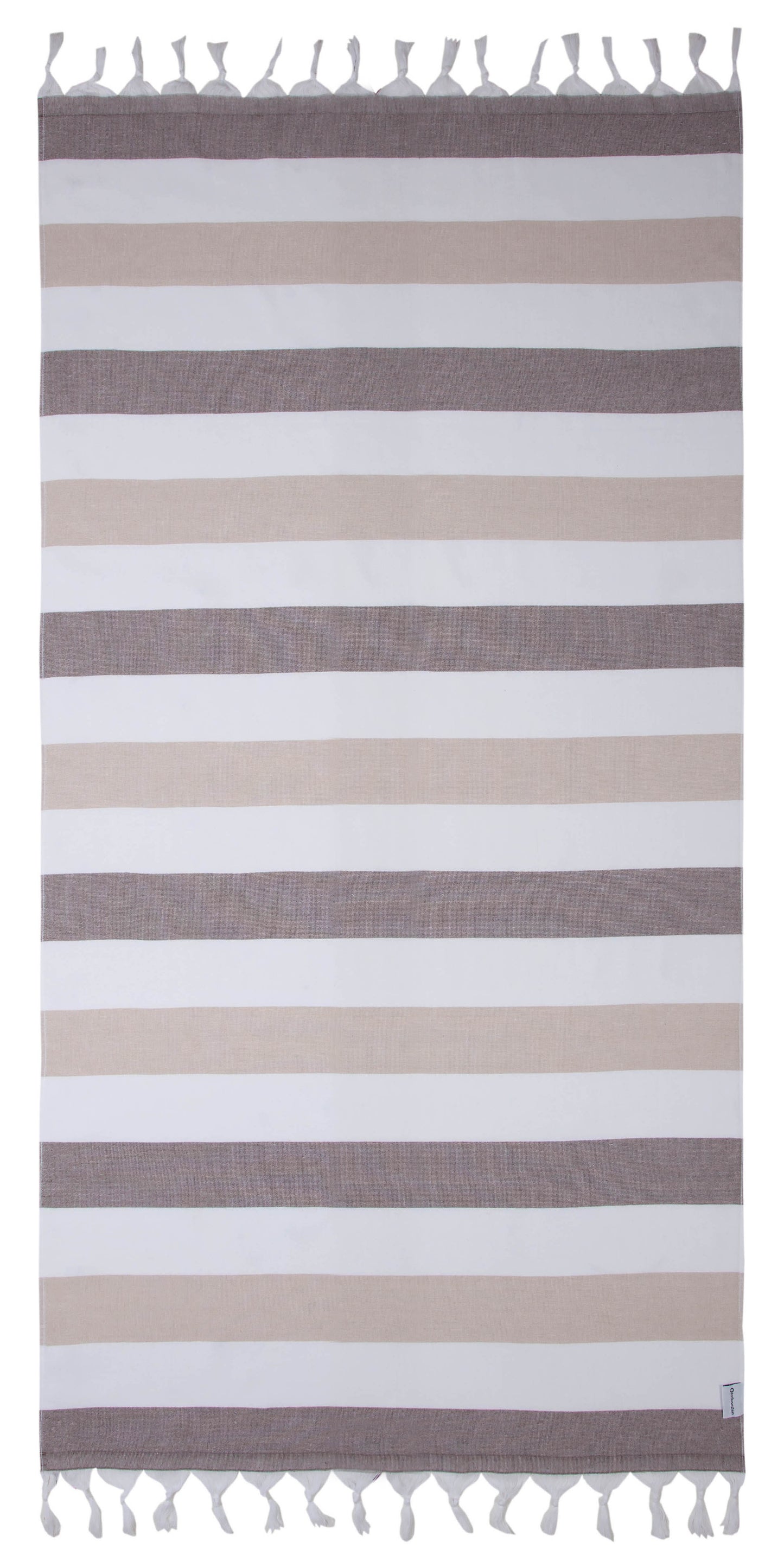 OUTLET SALE - Kapris Terry Lined Turkish Towel in Brown and Beige - FINAL SALE