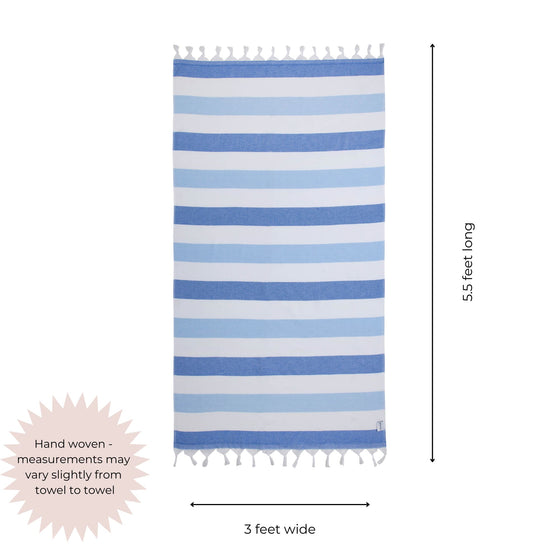 SPA BUNDLE #2 - Set of 6 Kapris Terry Cloth Lined Turkish Towels - Grey (2), Blue (2), Brown (2)