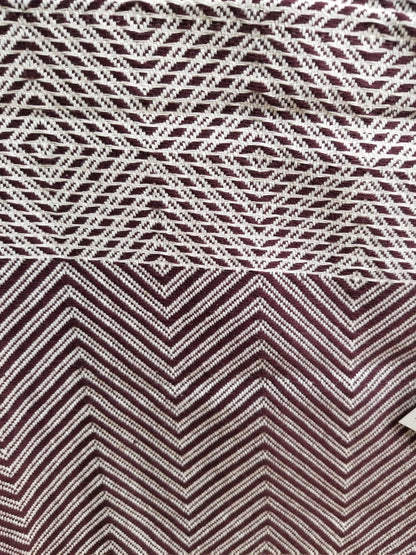 OUTLET SALE - Diamond Weave Turkish Cotton Throw Blanket in Burgundy
