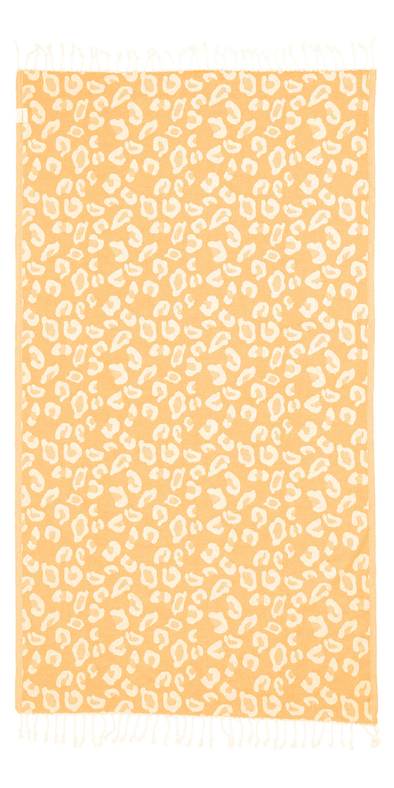 CLEARANCE - Leopard Turkish Towel Peshtemal in Golden