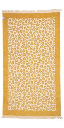  CLEARANCE - Leopard Full Terry Turkish Towel in Golden Honey