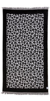 CLEARANCE - Leopard Full Terry Turkish Towel in Black