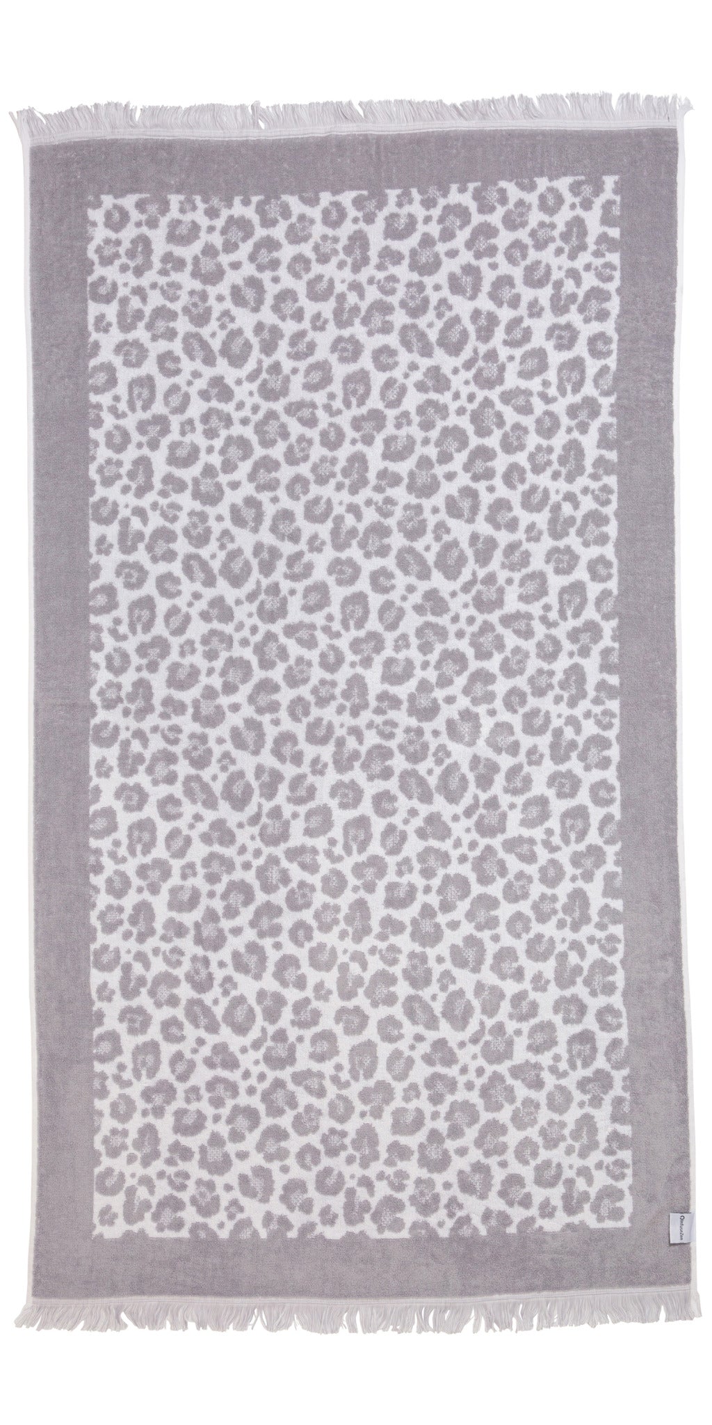 Leopard Full Terry Turkish Towel in Grey
