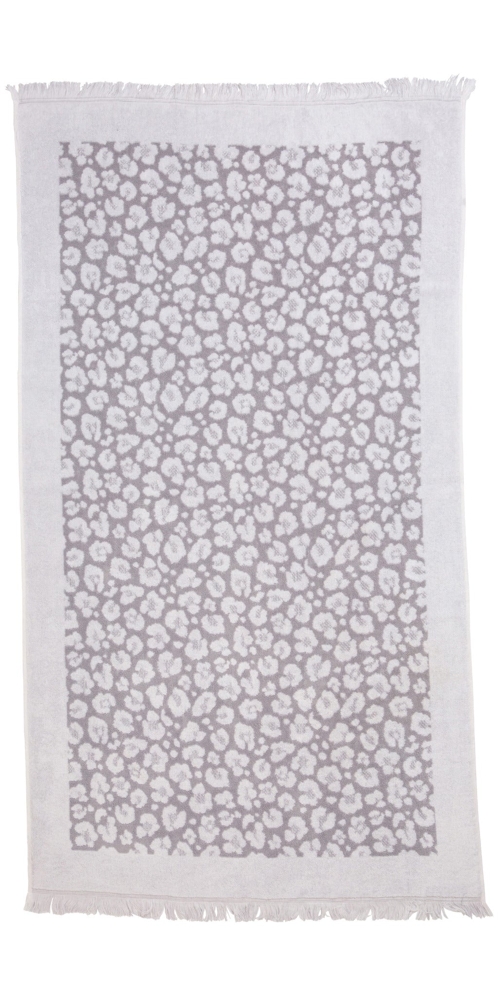 Leopard Full Terry Turkish Towel in Grey