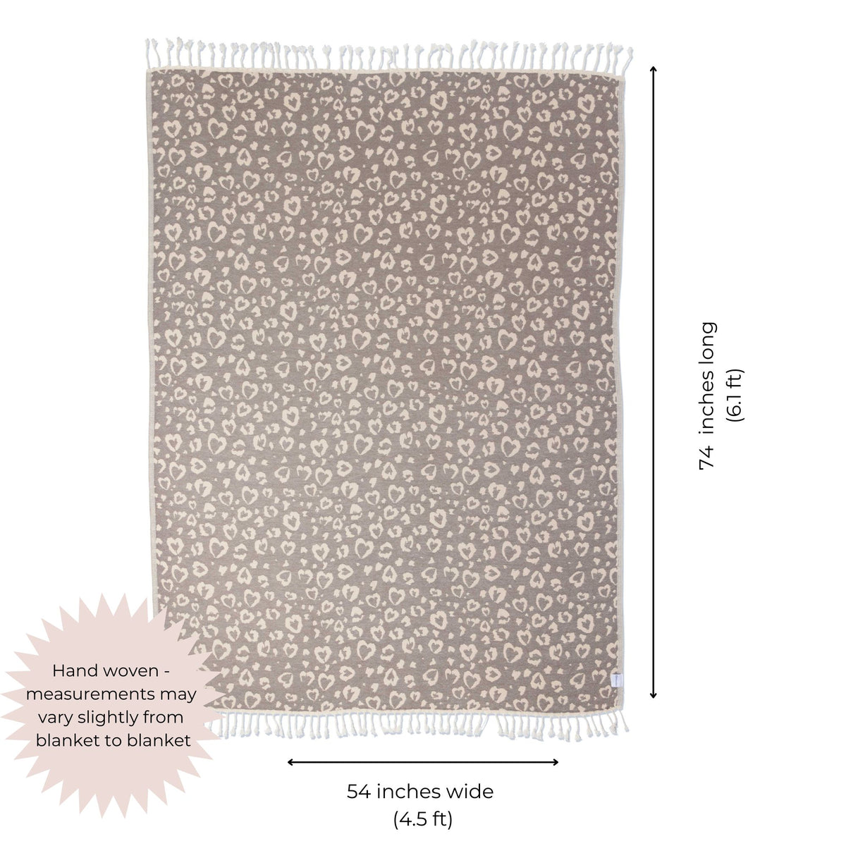 Leopard Heart Matching Blanket & Towel Bundle – Brown (1 Blanket + 2 Towels)