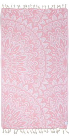  Mandala Organic Turkish Towel in Light Pink