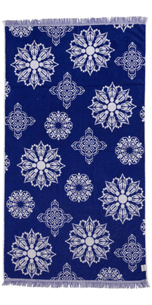  CLEARANCE - Mandala Full Terry Turkish Towel in Blue