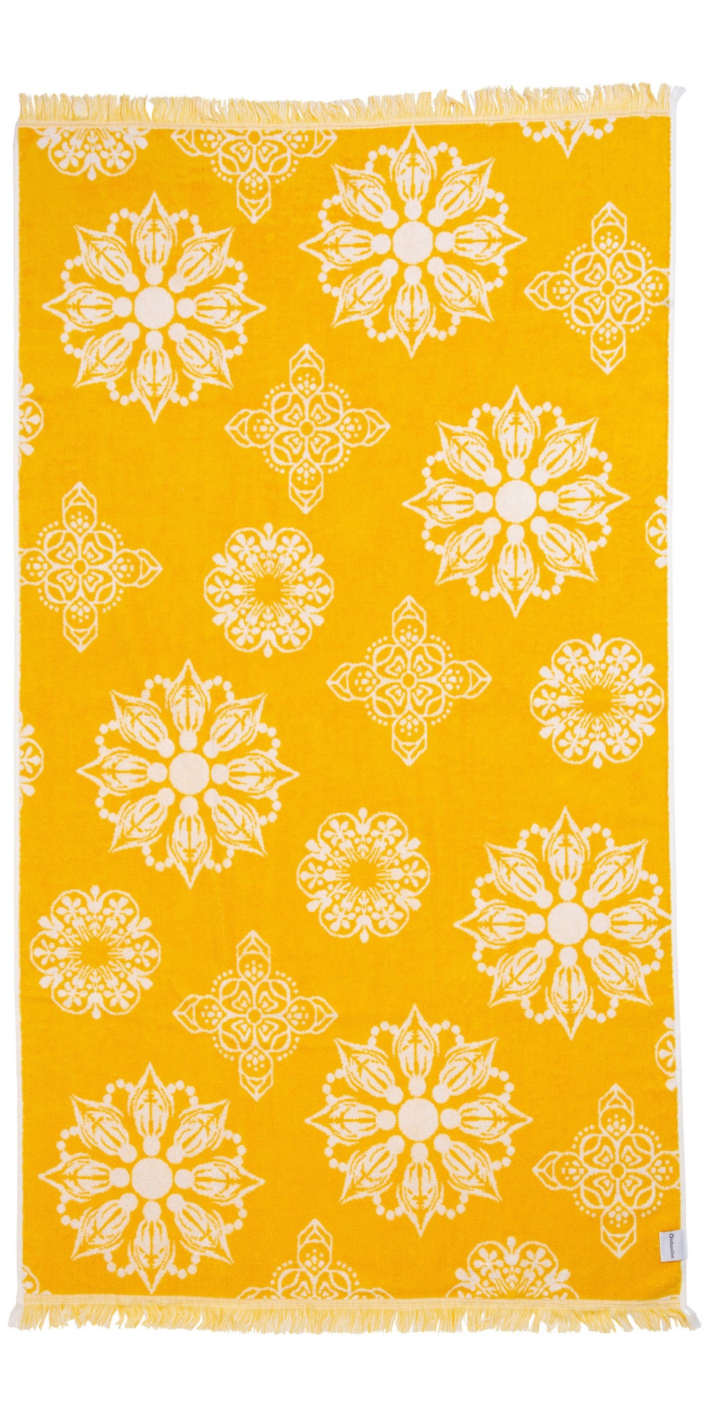 Mandala Full Terry Turkish Towel in Golden Yellow