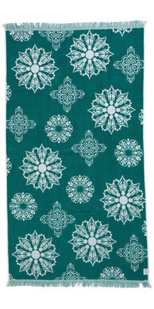  CLEARANCE - Mandala Full Terry Turkish Towel in Sea Green