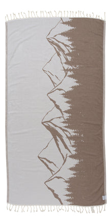  Mountain 100% Cotton Reversible Turkish Towel in Brown