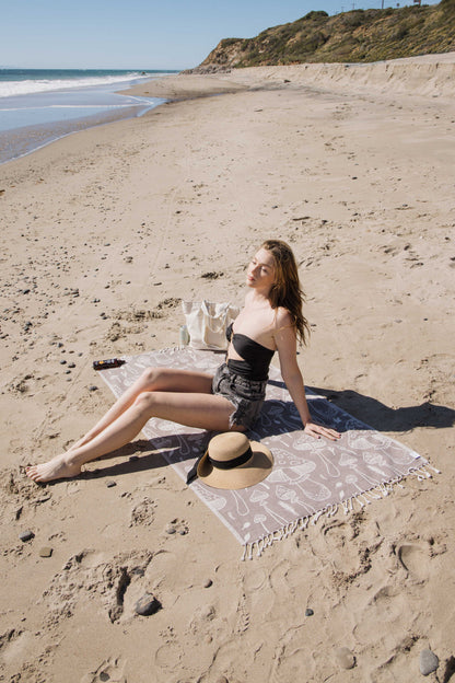 Mushroom Organic Turkish Towel in Brown