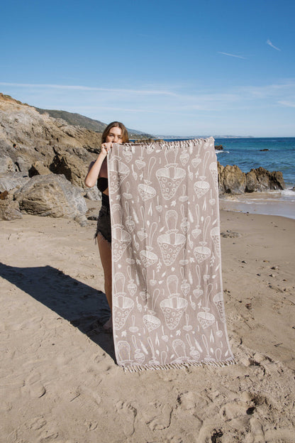 Mushroom Organic Turkish Towel in Brown