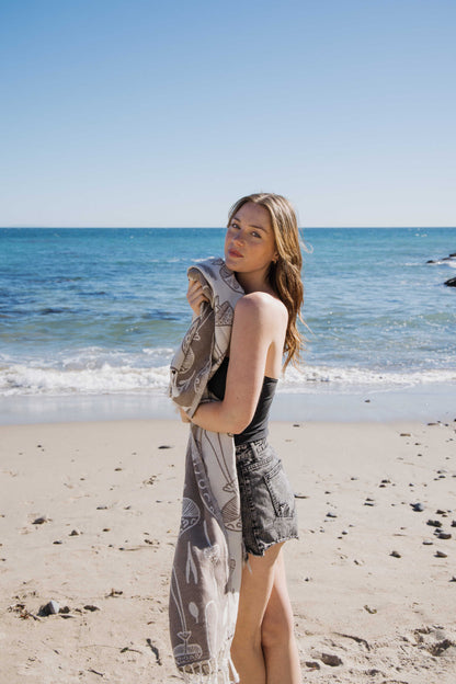 Mushroom Organic Turkish Towel in Brown