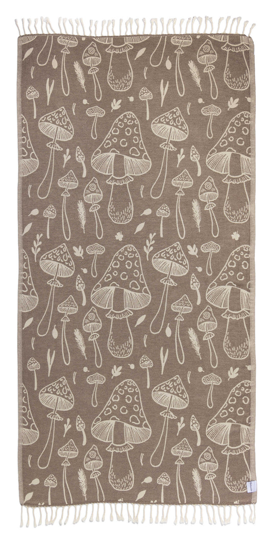 Mushroom Organic Turkish Towel in Brown