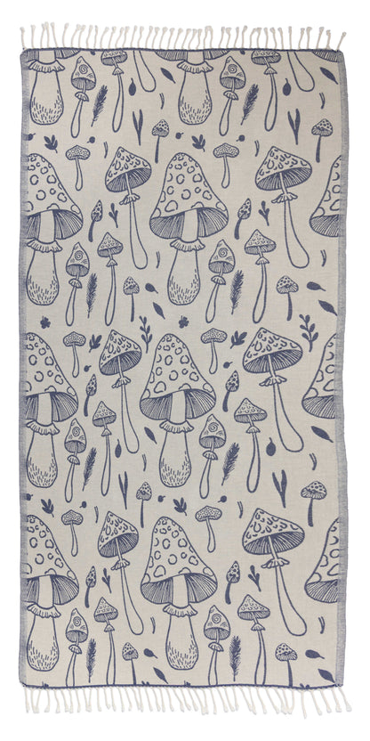 Mushroom Organic Turkish Towel in Navy