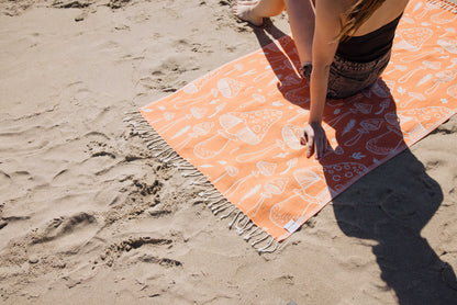 Mushroom Organic Turkish Towel in Orange