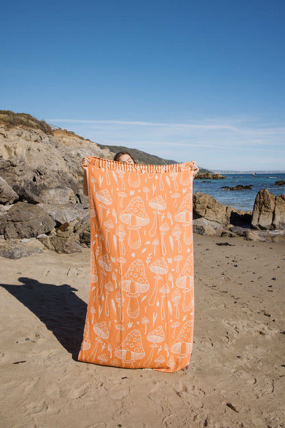 Mushroom Organic Turkish Towel in Orange