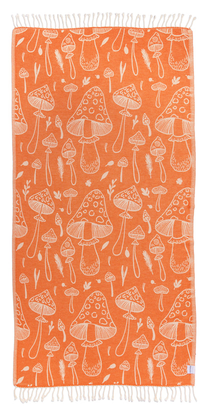 Mushroom Organic Turkish Towel in Orange