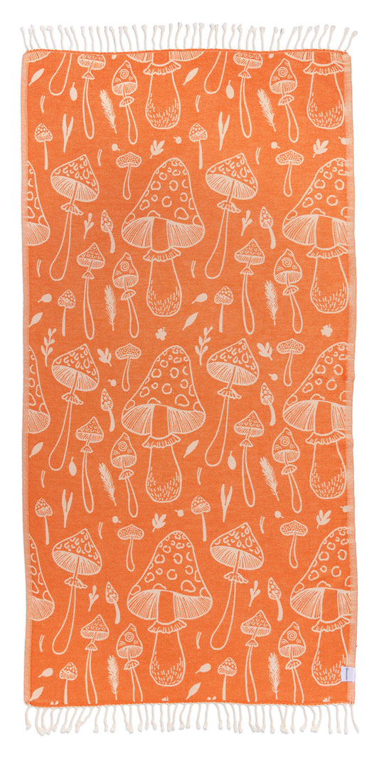 Mushroom Organic Turkish Towel in Orange