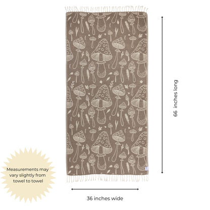 Mushroom Organic Turkish Towel in Brown