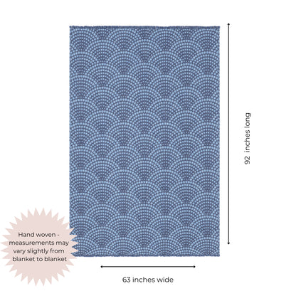 Arched Dot Reversible Muslin Blanket in Navy and Blue