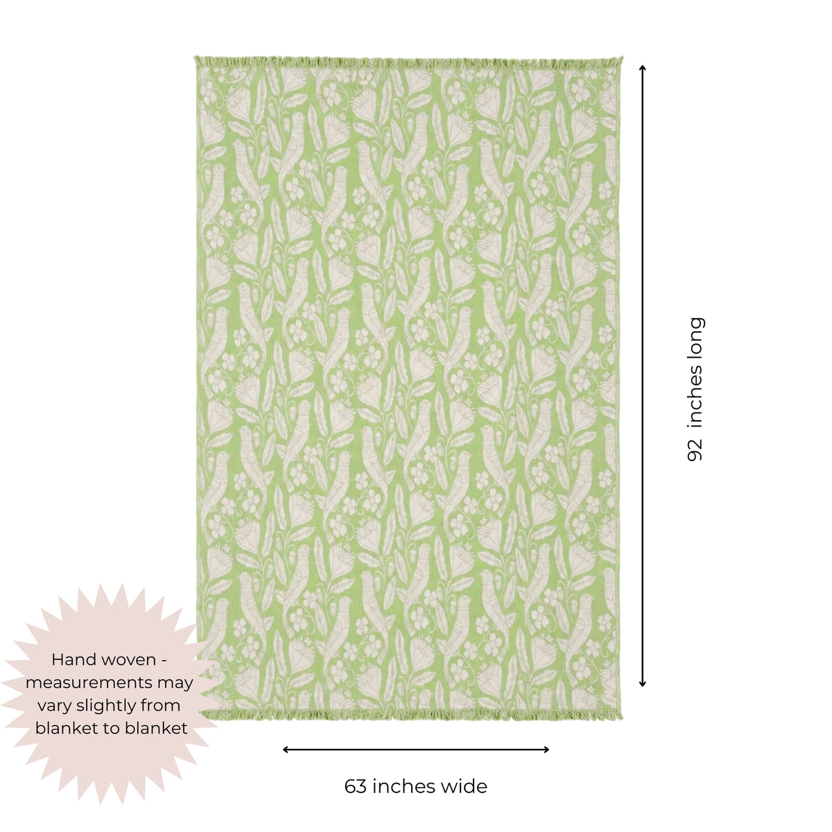 Bird and Botanicals Reversible Muslin Blanket in Olive and Beige