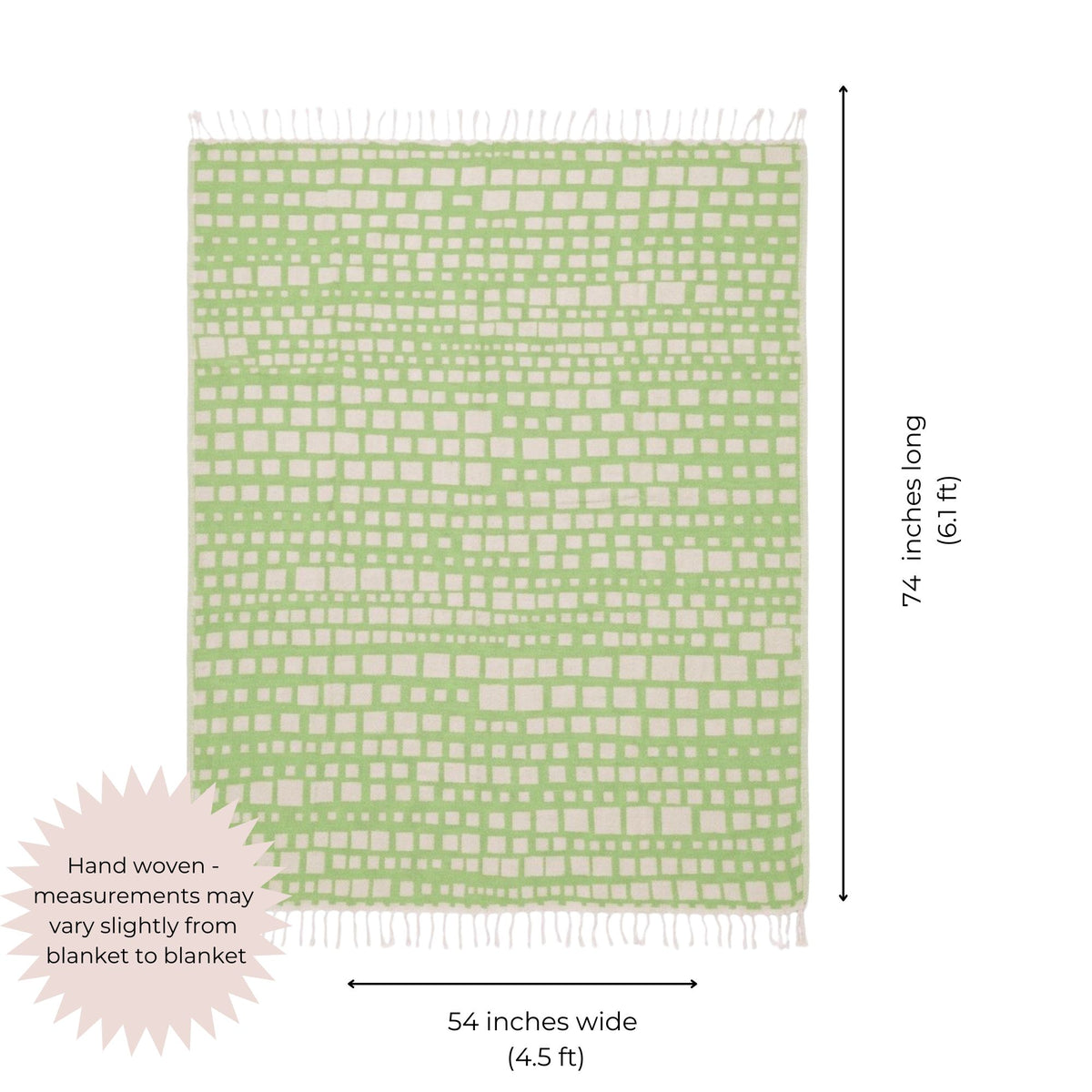 Cubist Organic Cotton Throw Blanket in Olive & Beige