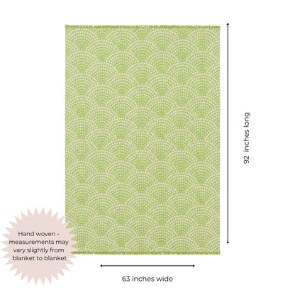 Arched Dot Reversible Muslin Blanket in Olive and Beige