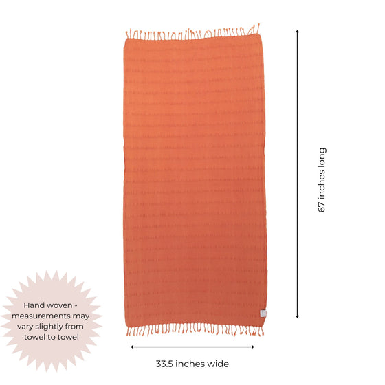 CLEARANCE - Stonewashed Turkish Towel in Orange