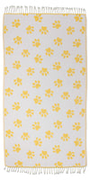 Paw Print Organic Turkish Towel in Yellow