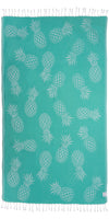 Pineapple Print Sand Free Turkish Towel in Mint