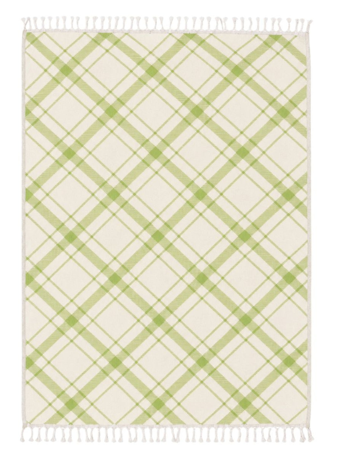 Plaid Organic Cotton Throw Blanket in Olive & Beige