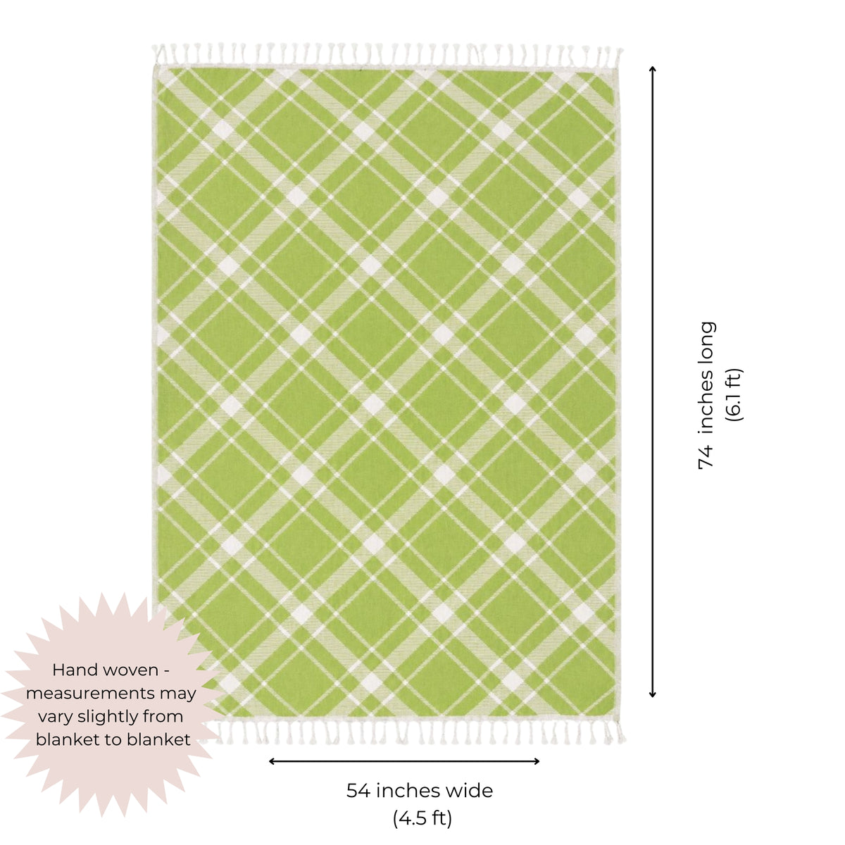 Plaid Organic Cotton Throw Blanket in Olive & Beige