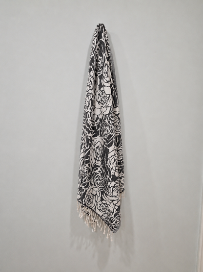 Rose Organic Turkish Towel in Black