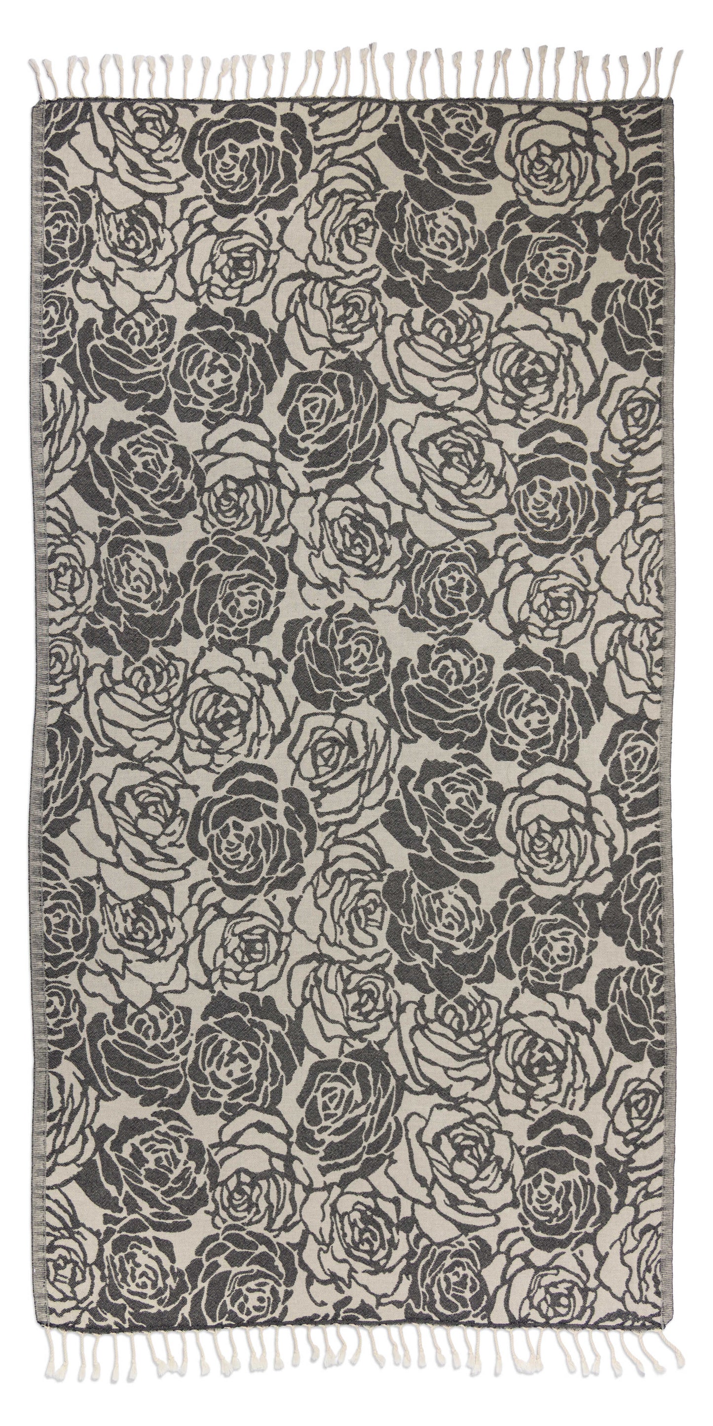 Textile with rose pattern on a white background