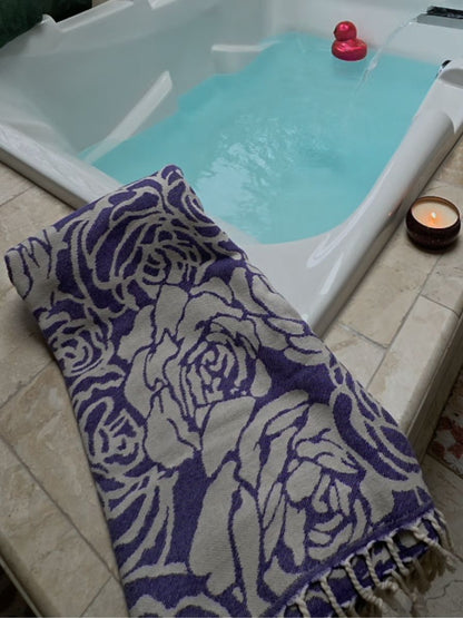Rose Organic Turkish Towel in Purple